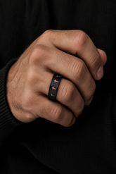 MEN'S MATTE BLACK FORGED CROSS RING-COMING SOON